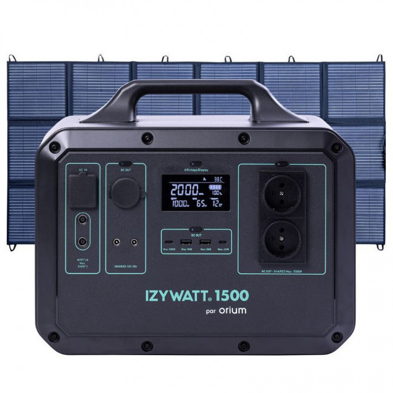 pack d'energie izywatt 1500 + panneau 400w