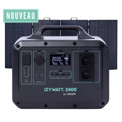 Pack station d'énergie IZYWATT 2400 + Panneau solaire 315W - ORIUM